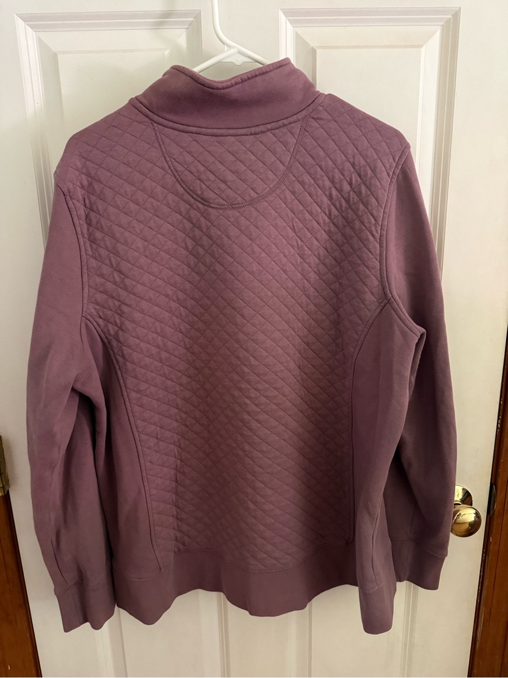 L.L. Bean Quilted Half-Zip Pullover - Mauve - Picture 2 of 3